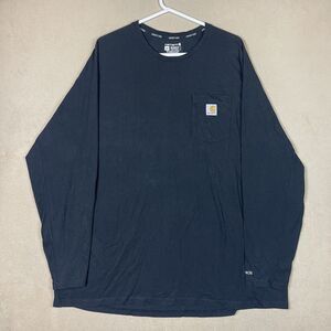 Carhartt T-Shirt Men XXXL Black Long Sleeve Relaxed Fit Crew Neck Adult‎
